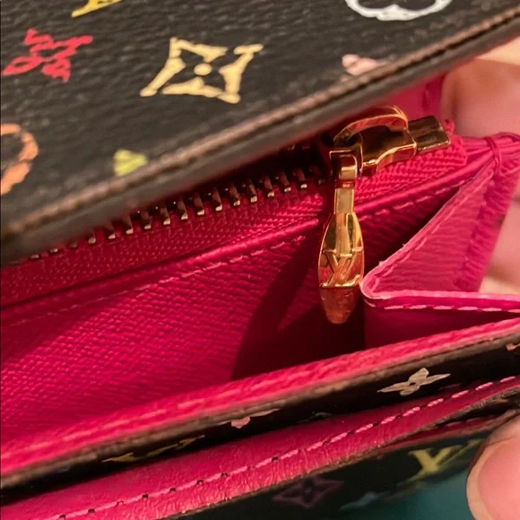 🔥sale 75$LOUIS VUITTON EUC Black with Multicolor Monogram Wallet. Authentic!❤️ - Picture 8 of 11